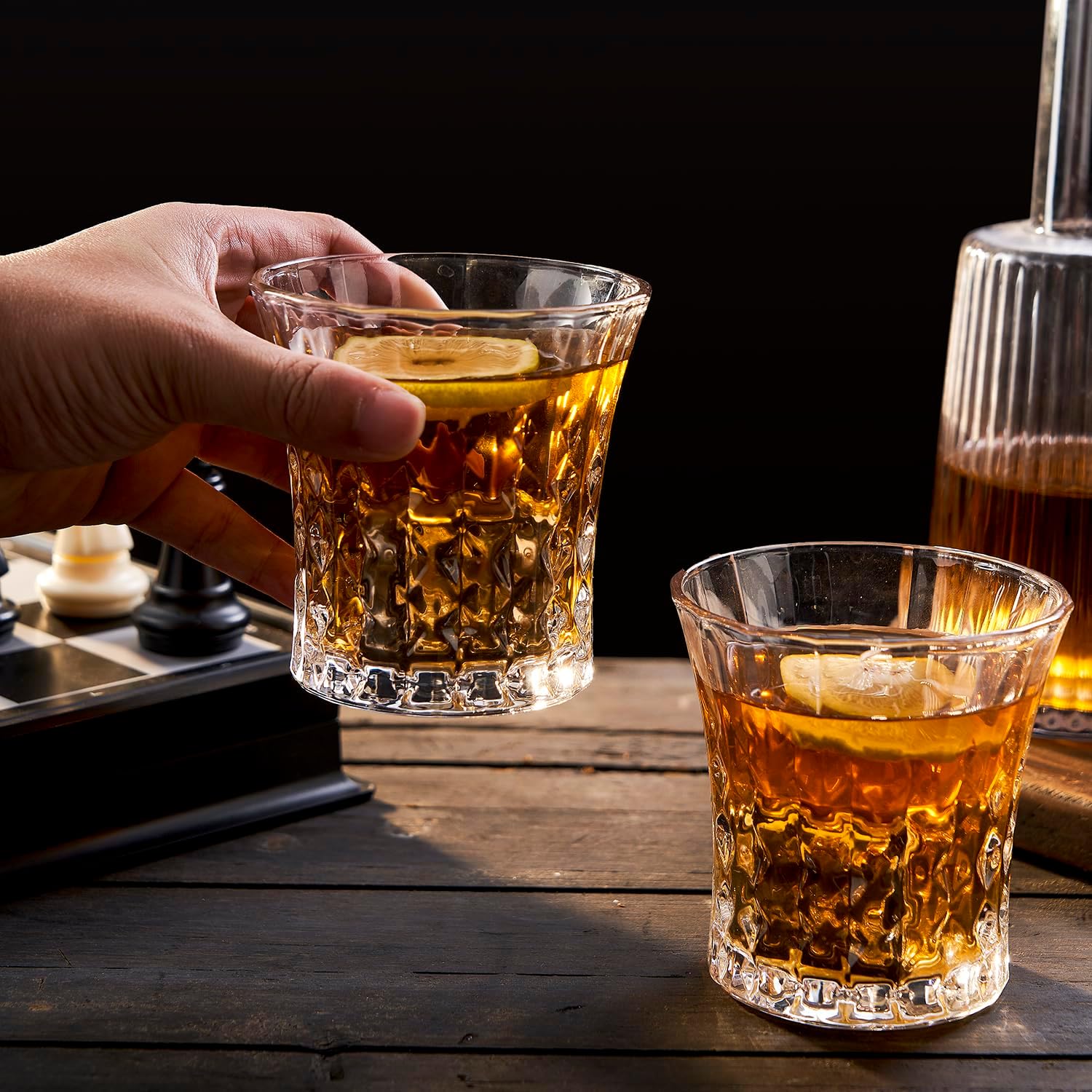 Thumbnail 3 de Whisky Steine (Edelstahl) Steine – Wiederverwendbare 4 große Eiswürfel, 64 cm³ – Golden Geschenkset