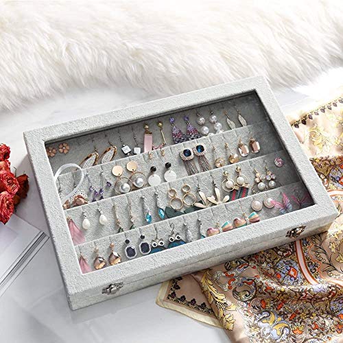 Detalle 2 de BIENSER Earrings Organiser: 40-Pair Glass-Lid Storage Box