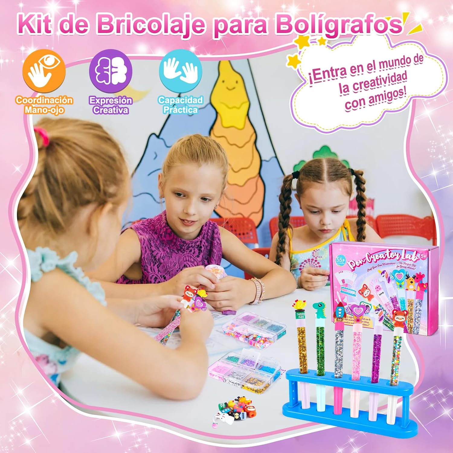 Detalle de Kazzley Kit de creación de bolígrafos DIY con 55+ piezas para crear 15 bolígrafos personalizados