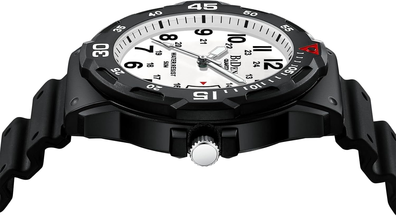 Detalle de HANPOSH Herren Uhr – Analoge Quarz-Uhr mit Datum, 50M wasserdicht, 42 mm Gehäuse, Silikonarmband