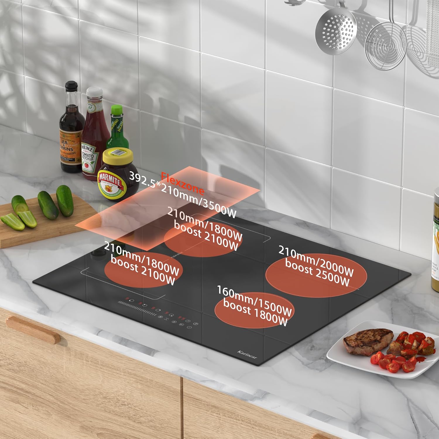 Thumbnail 5 de Kareer Karinear 60 cm Induktionskochfeld mit Flexzonen – Stecker-Modell, 3500 W