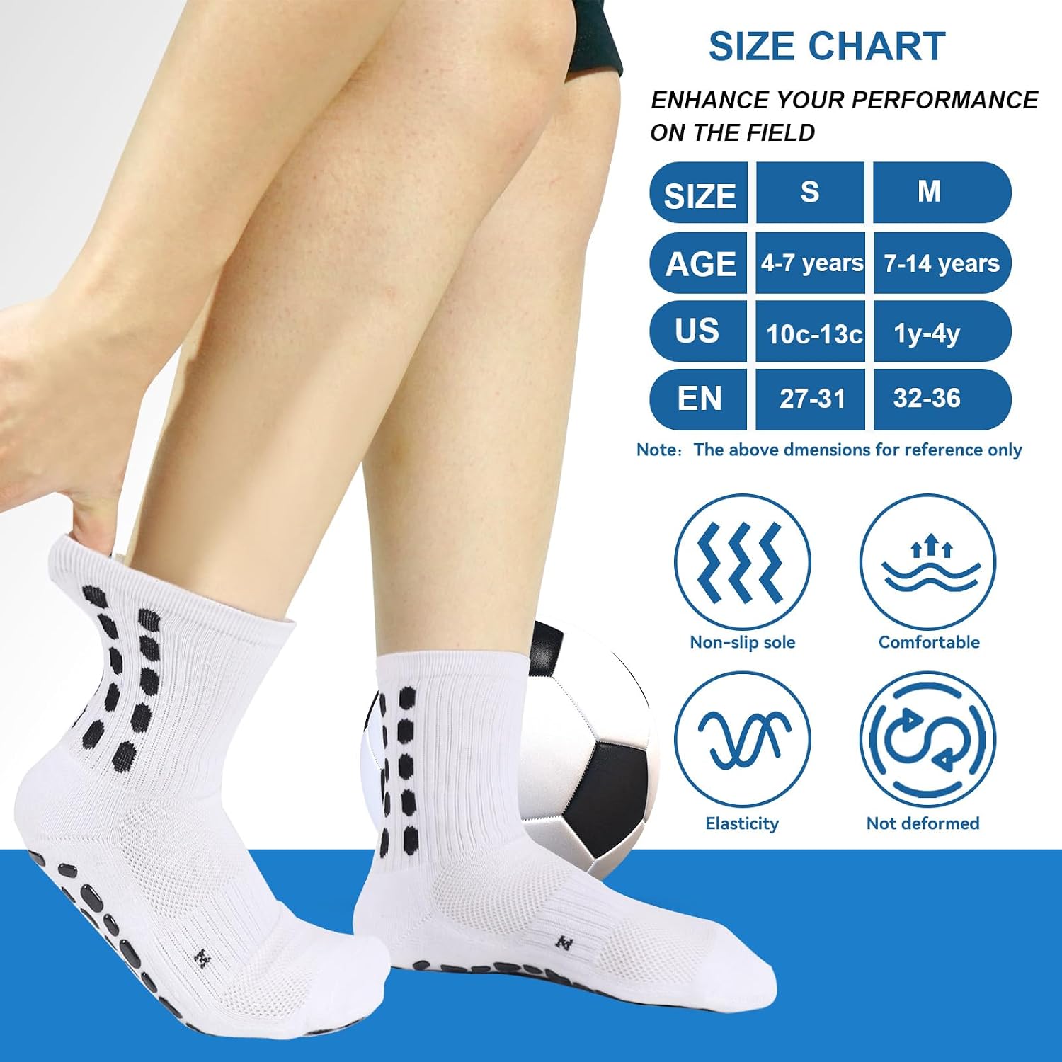 Thumbnail 6 de ZXOLDZX Kids Grip Soccer Socks, 3 Pairs