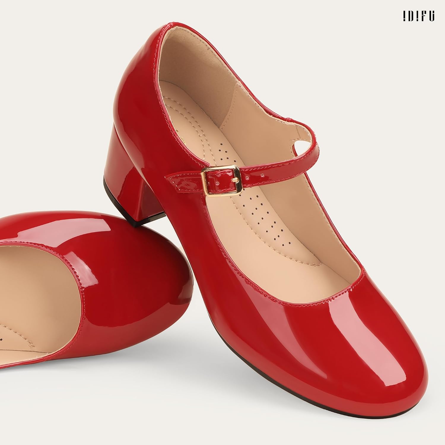 Detalle de IDIFU Women's Mary Jane Pumps, 1.9-Inch Heel