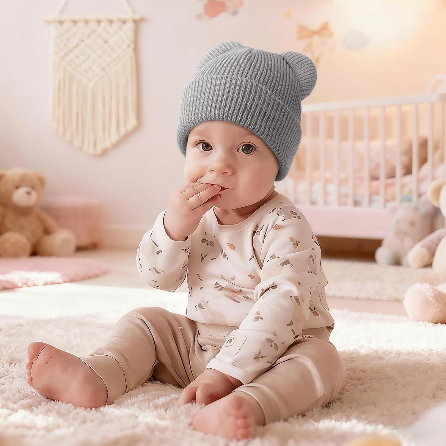 Thumbnail 6 de DRESHOW Toddler Beanie Baby Winter Hat with Bear Ears (Acrylic, Double Layer) for 0–24 Months