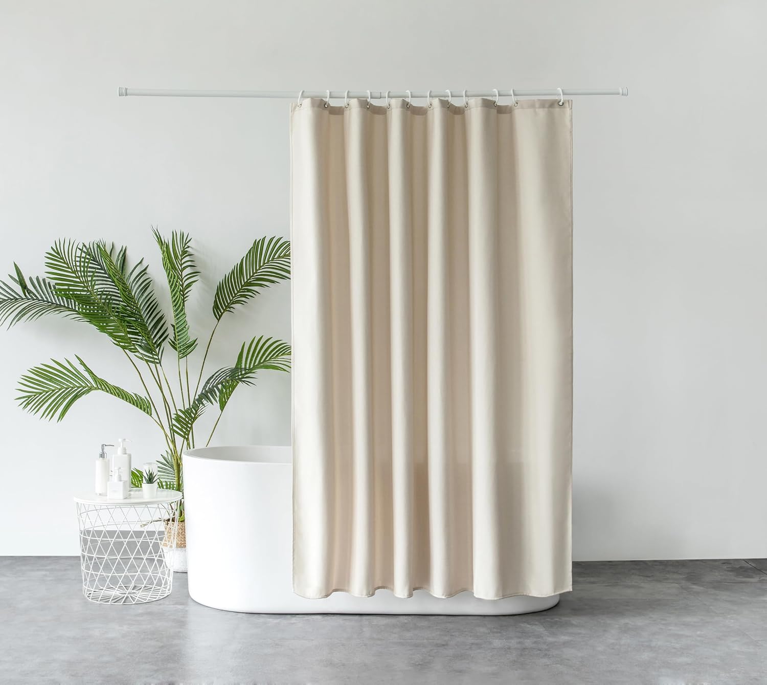 Detalle de Votoko B08-322 douchegordijn 180 x 200 cm, beige polyester, waterafstotend