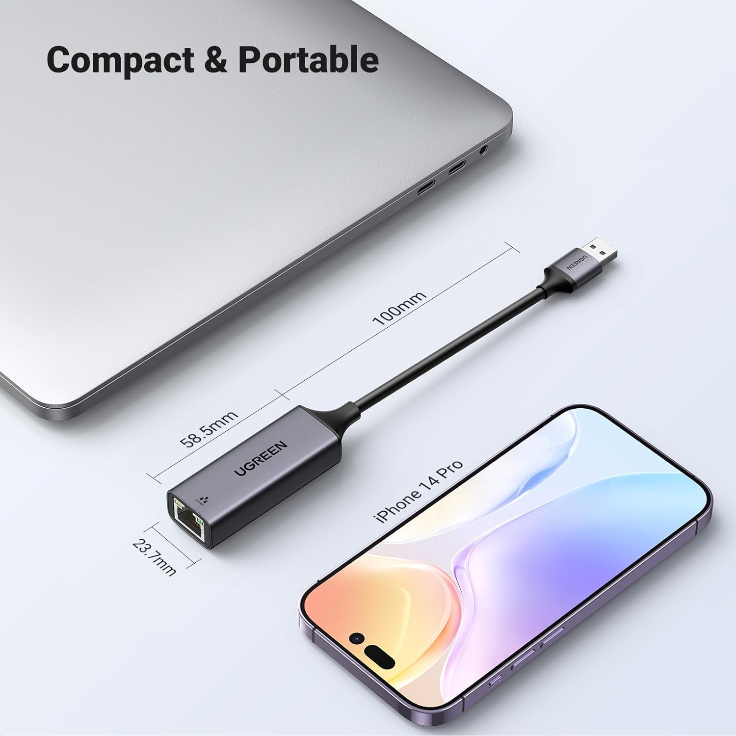 Thumbnail 5 de UGREEN Adaptateur USB vers Ethernet Gigabit 1000 Mbps — adaptateur réseau pour MacBook et Android 📡