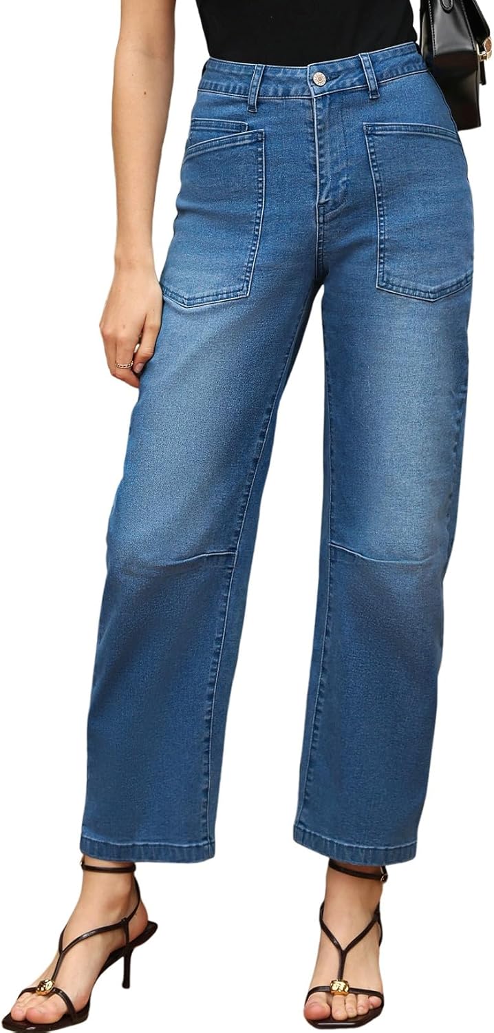 Detalle 2 de EVALESS Baggy Barrel Jeans High Waisted