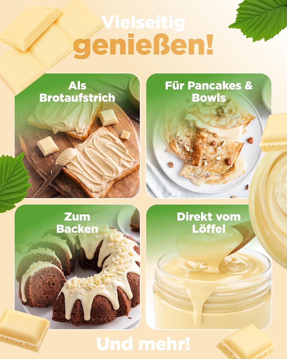 Thumbnail 6 de vit4ever Protein Spread weiße Schokolade – 350 g | Proteinreicher Brotaufstrich, Low-Carb, vegetarisch