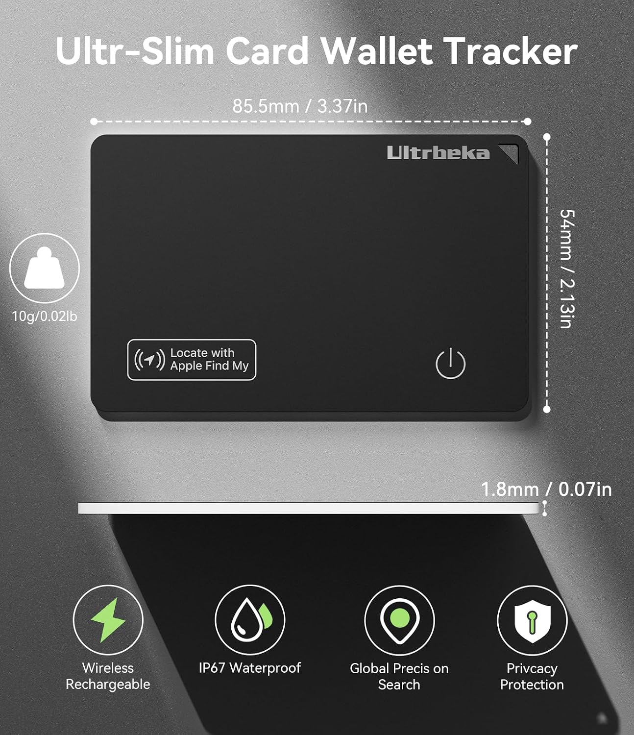 Detalle 2 de Ultrbeka Ultra-Thin Wallet Tracker Card 0.07in