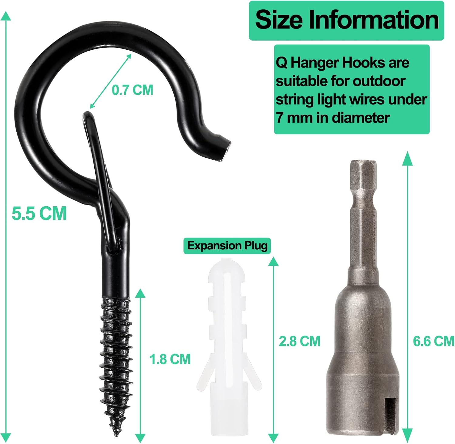 Thumbnail 4 de 24 PCS Q-Hanger hooks for outdoor lights