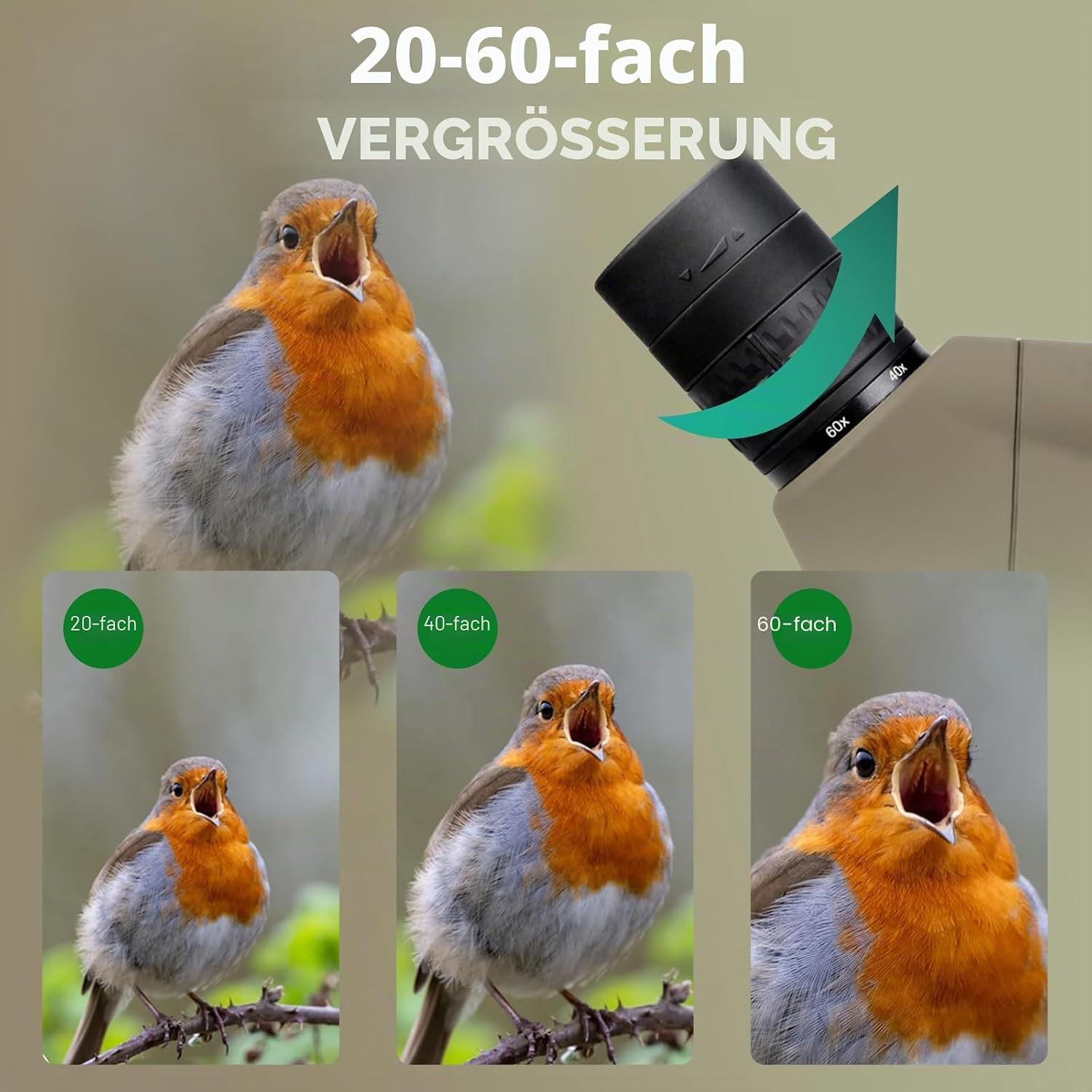 Thumbnail 1 de Svbony SV401 Spektiv 20-60x80 mit Stativ – wasserdicht, 45° abgewinkelt