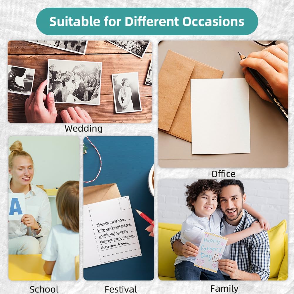 Thumbnail 5 de OFFCUP Cartes Postales Vierges A6 – 108 cartes blanches 15x10 cm, double face (écriture, DIY et impression)