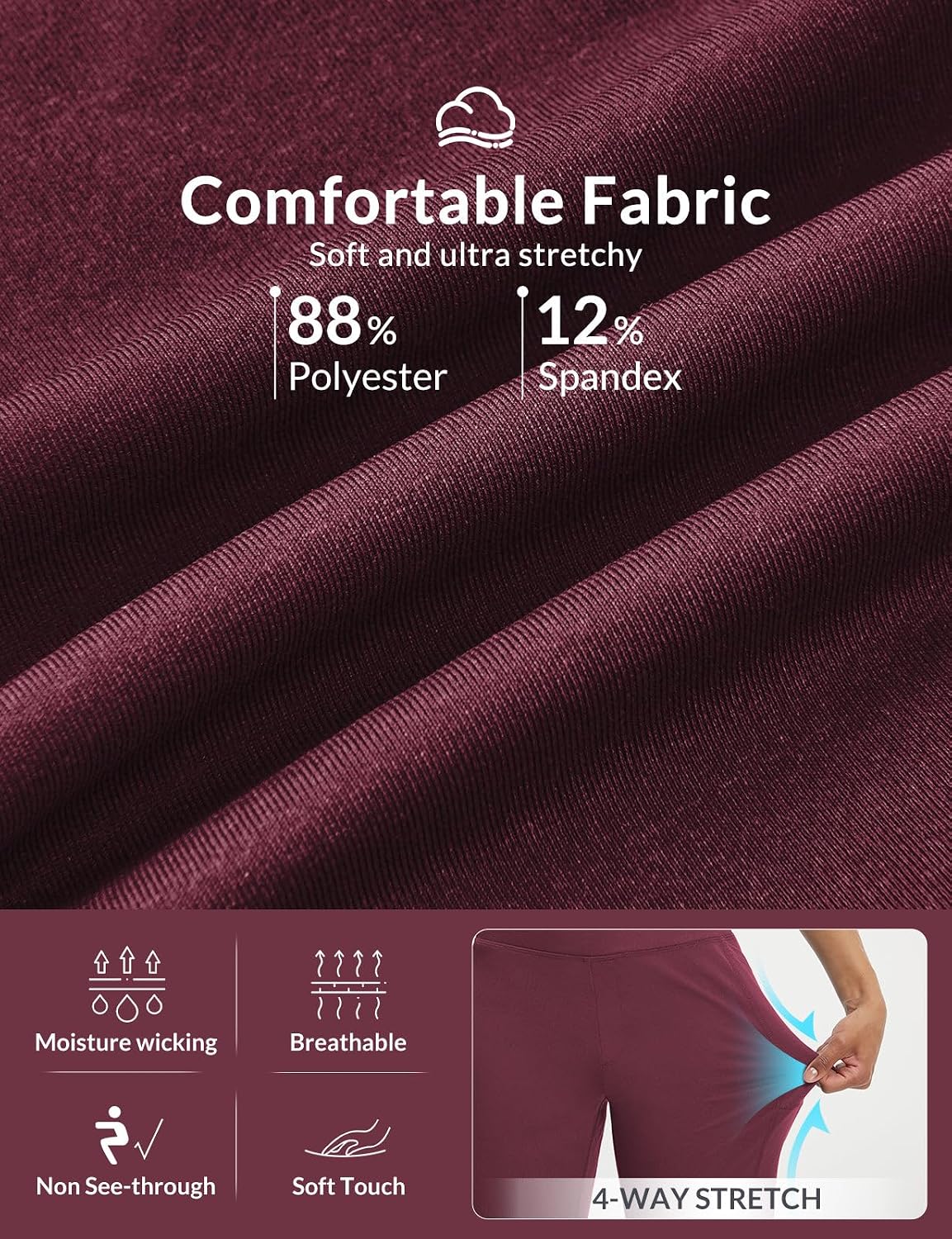 Thumbnail 4 de Baleaf Yogahose Damen 9" Bermuda-Shorts mit Taschen – hohe Taille für Yoga, Lounge & Sommer-Sport