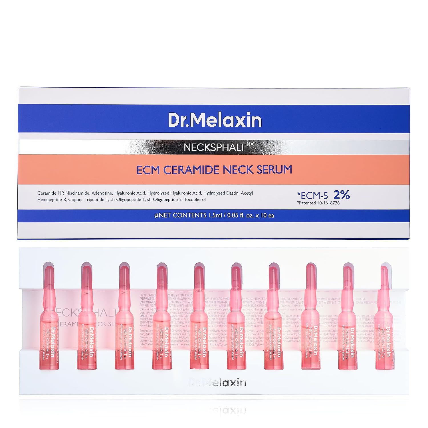 Detalle de DR.MELAXIN Neck Tightening Ampoule (Firming & Lifting) for Neck Wrinkles & Sagging Skin