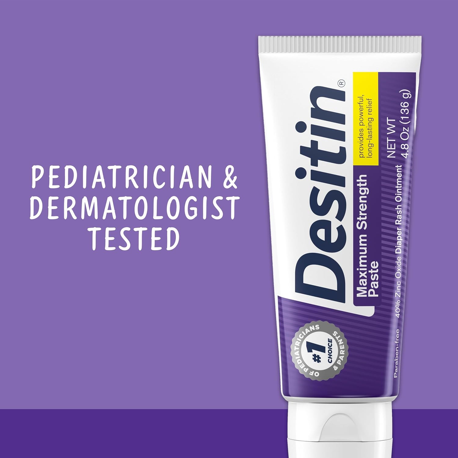 Detalle de Desitin Maximum Strength Diaper Rash Paste with 40% Zinc Oxide, 4.8 oz