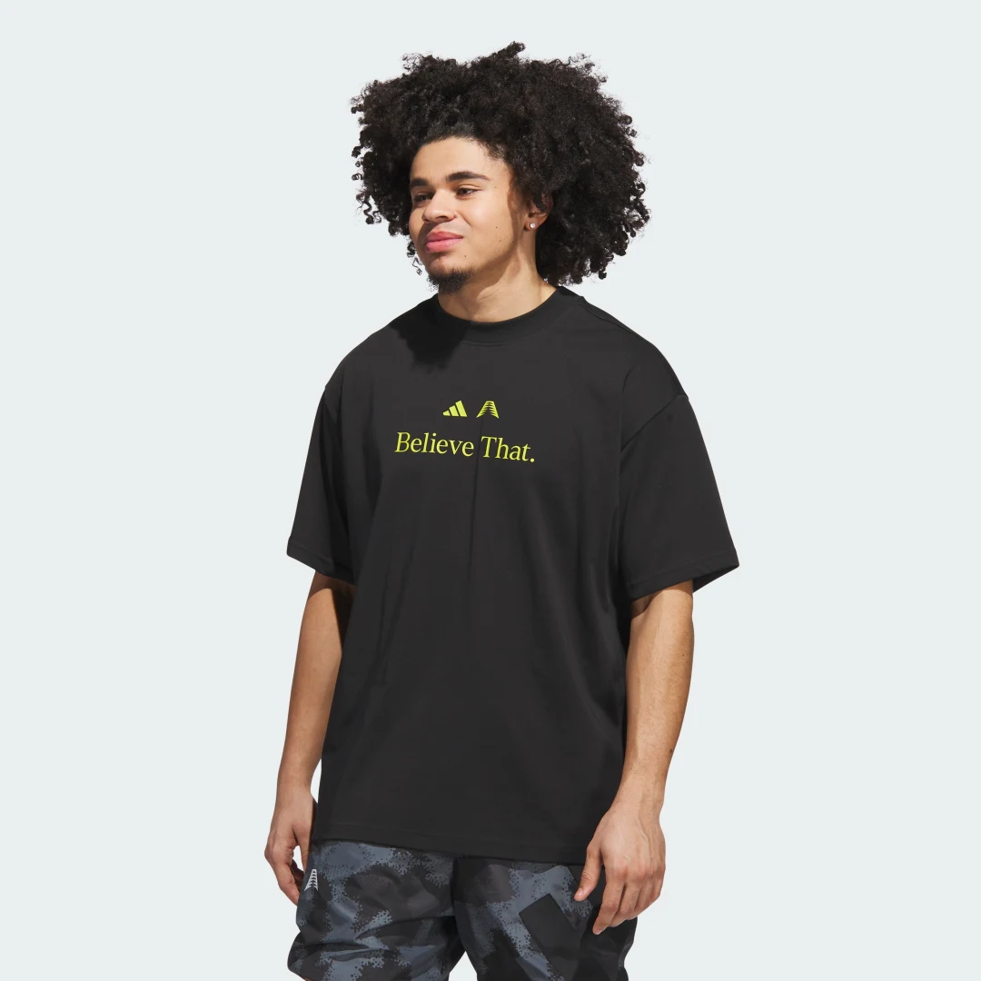 Detalle de Camiseta Anthony Edwards Believe That de Adidas - negro