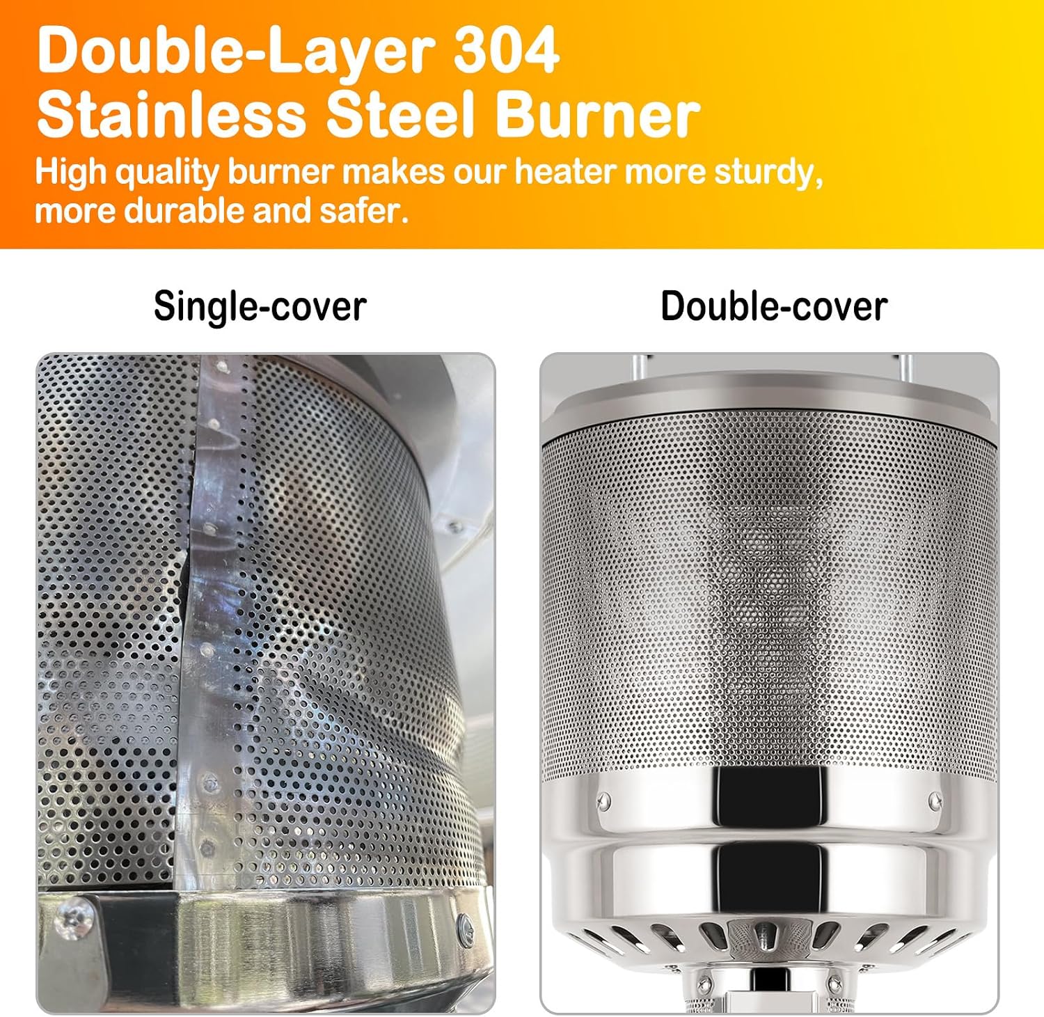 Thumbnail 1 de Hykolity WHC-0318 50,000 BTU Propane Patio Heater with Stainless Steel Burner
