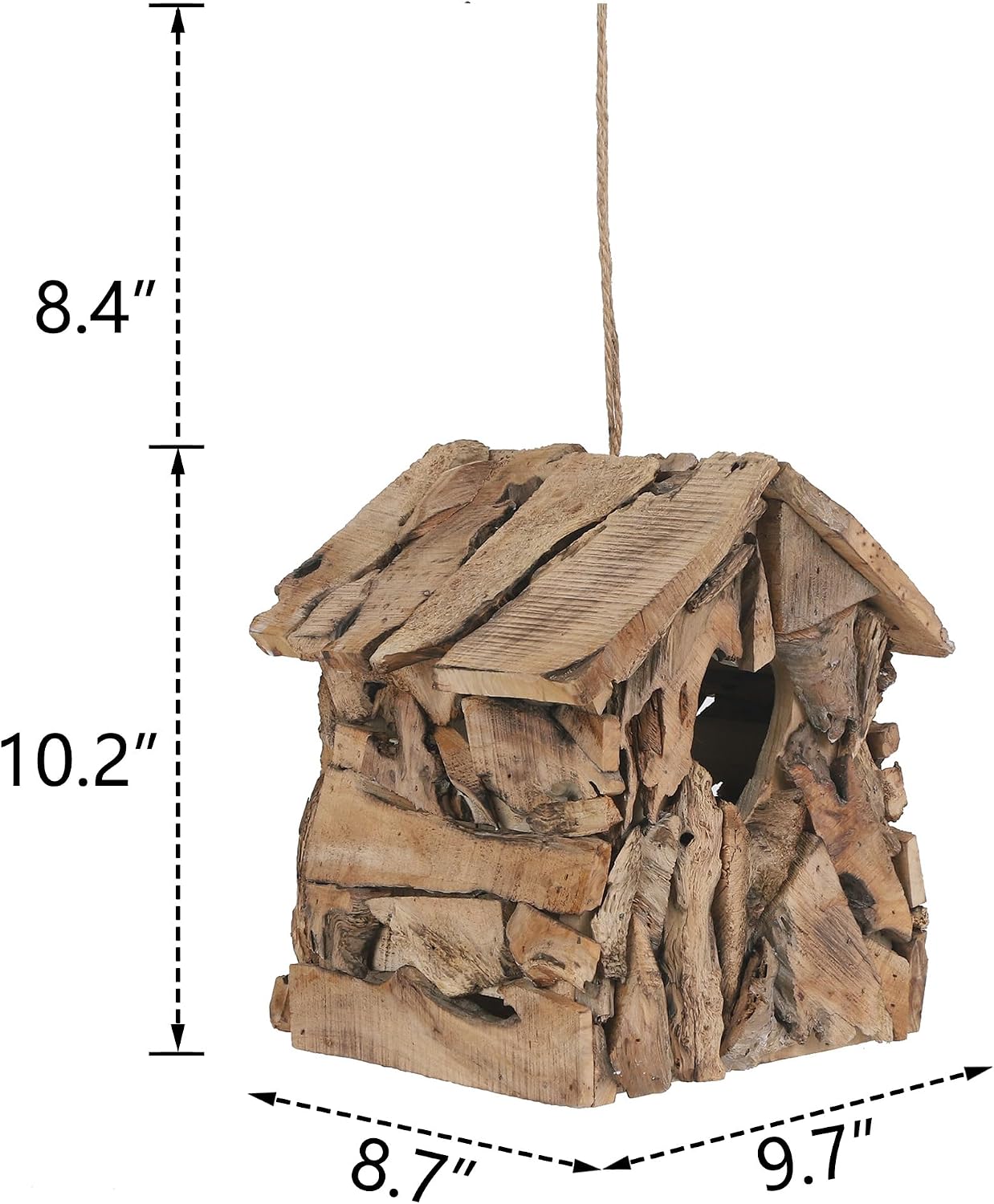 Detalle 2 de Wood Birdhouse with 2.36-Inch Heart-Shaped Entry