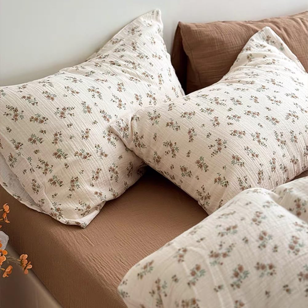 Detalle de AShanlan Musselin Kissenbezug 40 x 80 cm – 2er Set aus 100% Baumwolle Musselin