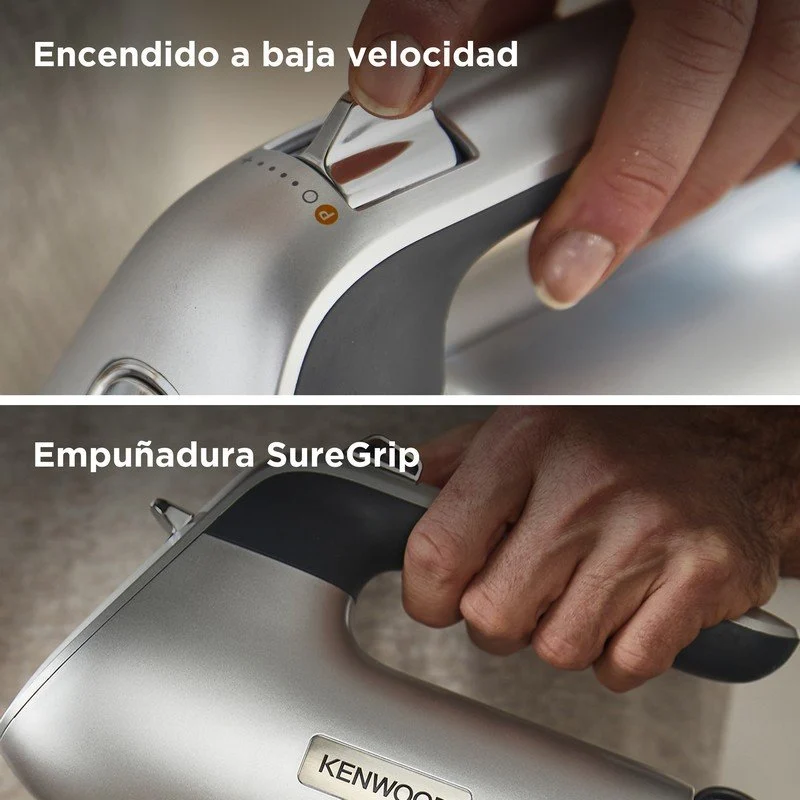 Detalle de Batidora de mano Kenwood HMP 54 SI, 650 W, con bol de acero inoxidable y función turbo