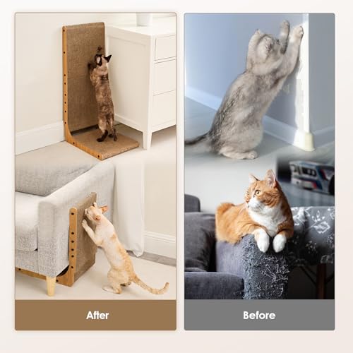 Thumbnail 5 de EHEYCIGA Griffoir en L 68 cm – Grattoir d’intérieur pour chat, jeu et détente