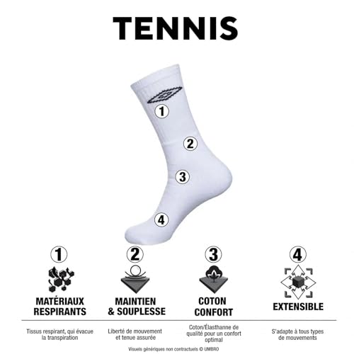 Detalle de Umbro Homme Chaussettes Umb/1/Tenx6 Neon 43-46 EU – Confort, respirabilité et maintien pour le sport