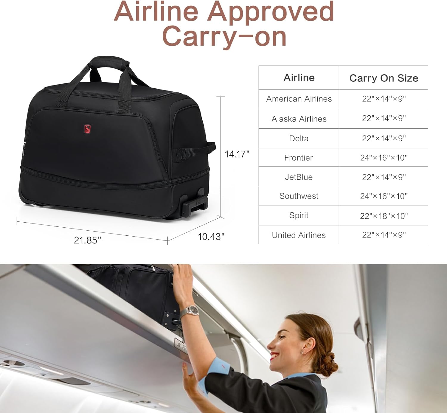 Thumbnail 1 de OIWAS 55L Wheelable Holdall with Shoe Compartment