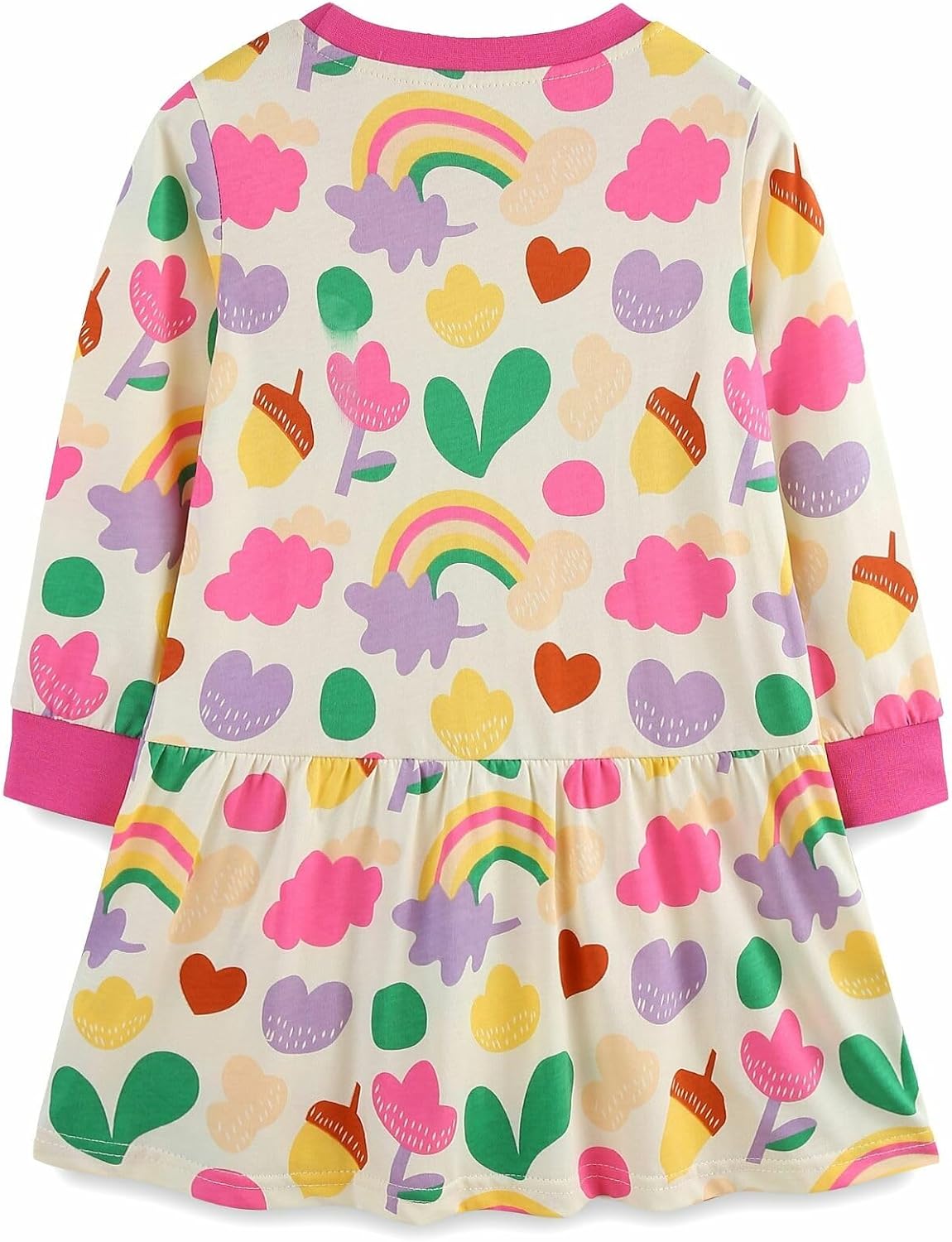 Thumbnail 3 de HILEELANG Toddler Girl Long Sleeve Dress 100% Cotton