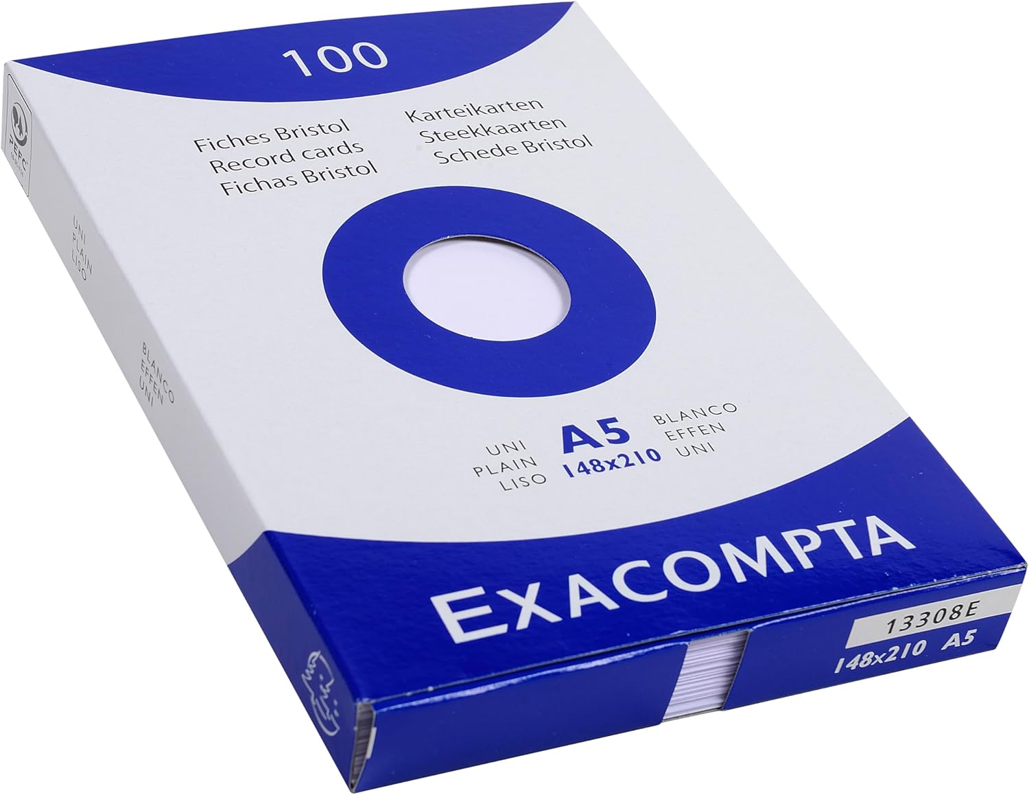 Detalle 2 de Exacompta Rif. 13308E: Cartone da 10 custodie per spine Bristol, 148 × 210 mm, bianco