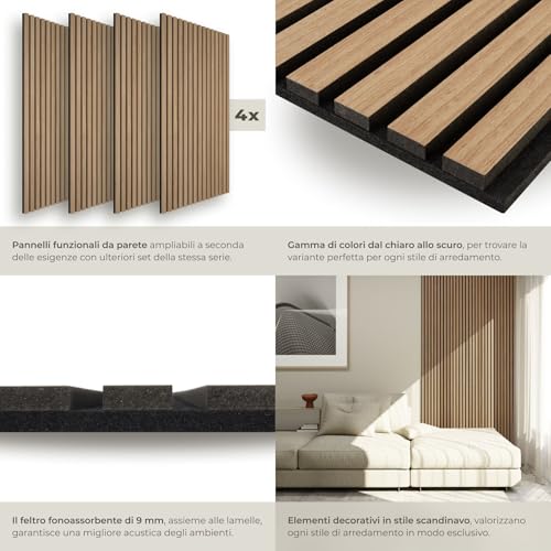 Detalle de tectake pannelli acustici in rovere