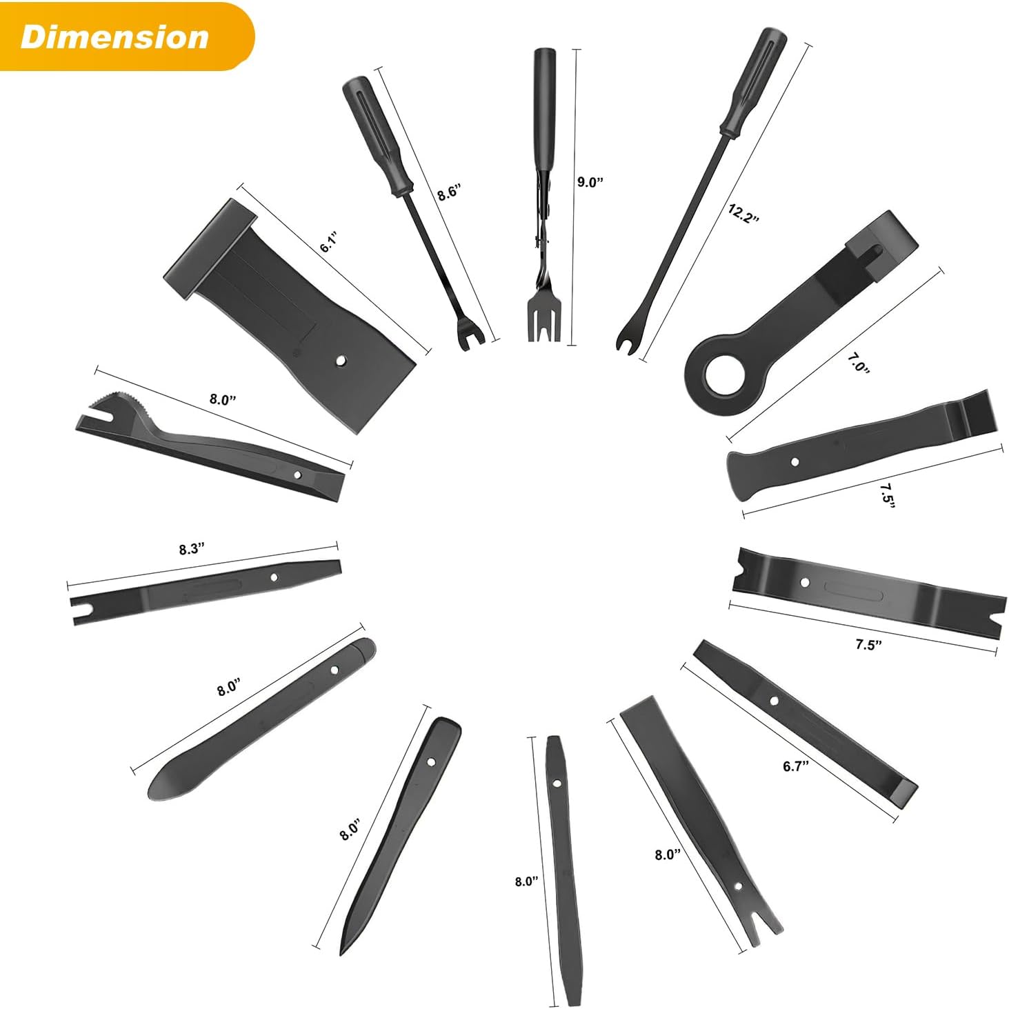 Detalle 2 de GOOACC 40-Piece Trim Removal Tool Kit for Auto Upholstery, Terminals, Clips, and Wiring Threading