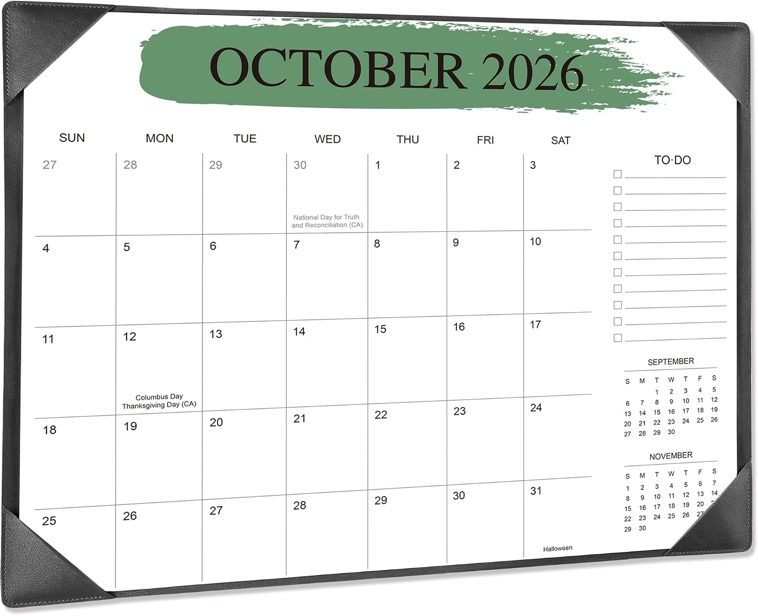 Detalle de Telihao C3 Desk Calendar 2026-2027, 22" x 17" with PU Desk Mat