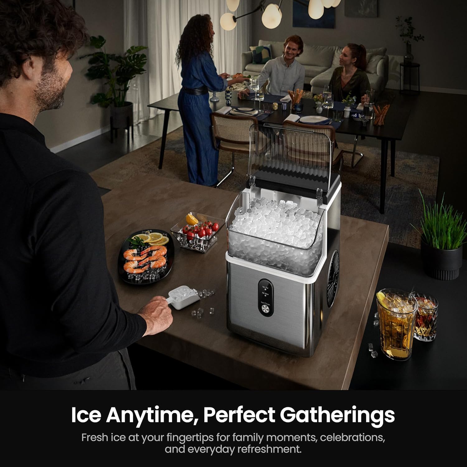 Detalle 1 de Kismile Nugget Ice Maker Stainless Steel