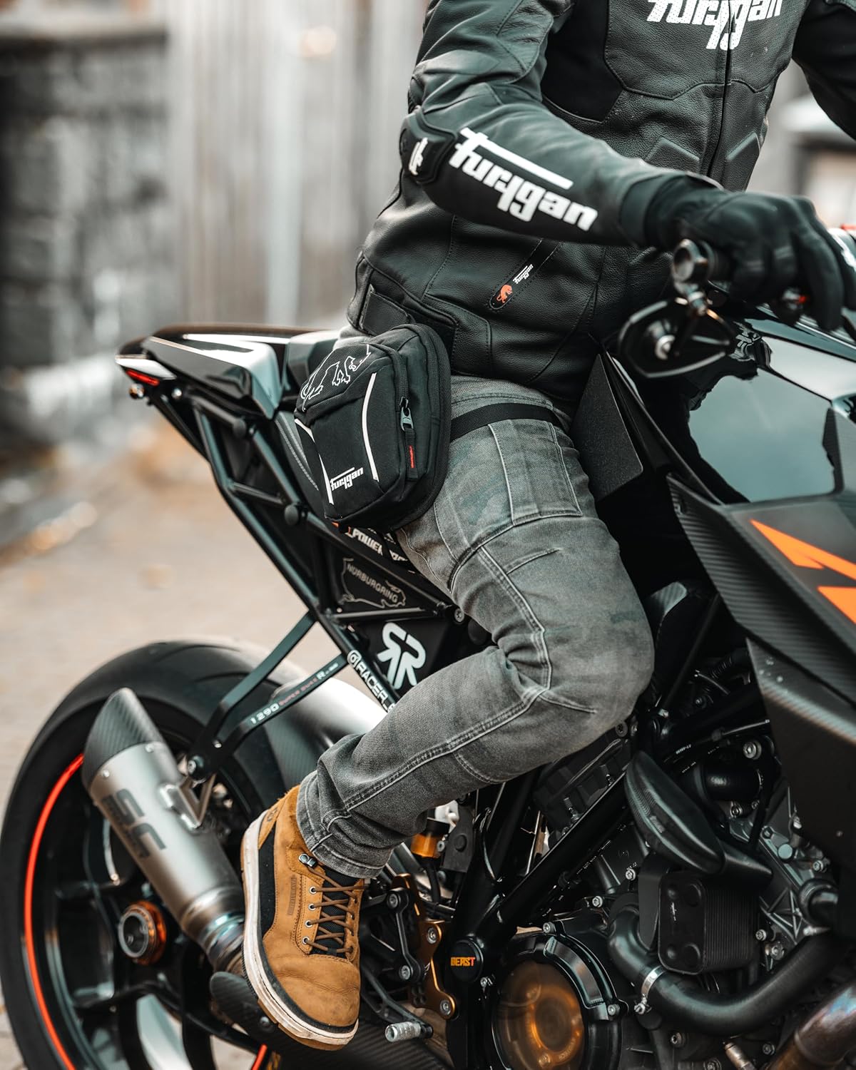 Thumbnail 6 de Furygan Colt Evo 2 – czarna motocyklowa torba na nogę z regulowanymi paskami