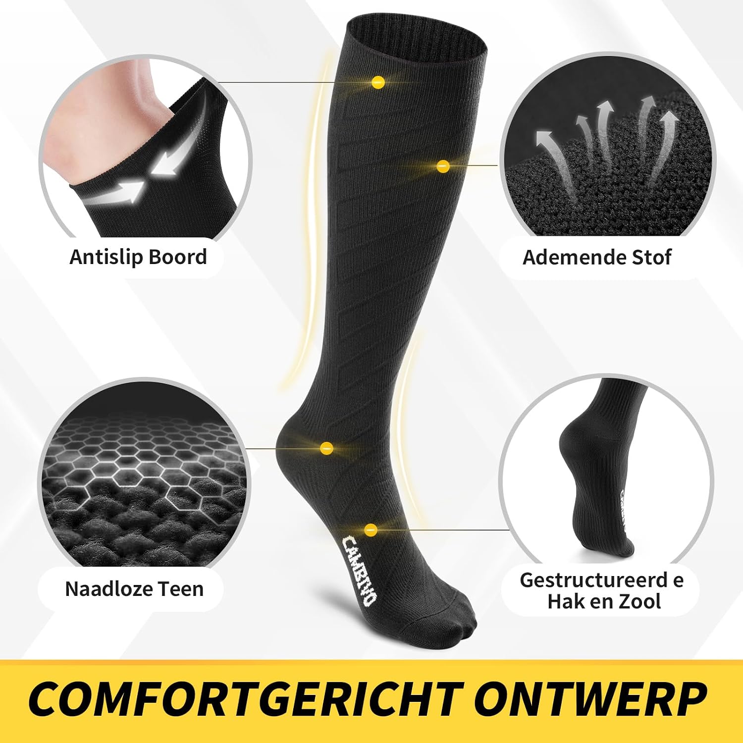 Thumbnail 1 de CAMBIVO CS60 compressiekousen, 15-30 mmHg, 3 paar voor sport en reizen