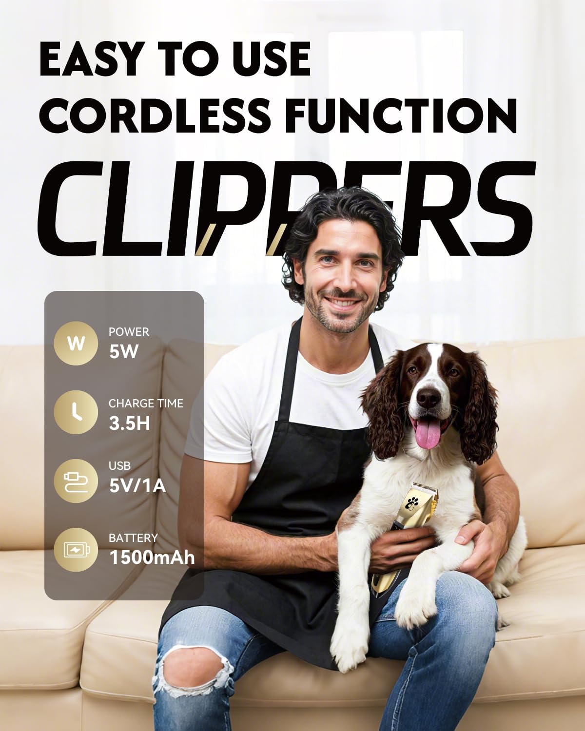 Detalle de Professional Cordless Dog Clippers 2-speed