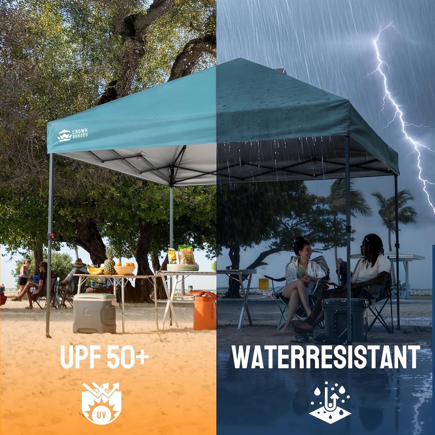 Thumbnail 6 de CROWN SHADES RS100C 10x10 Pop-Up Canopy, Cyan Blue, One-Push Setup