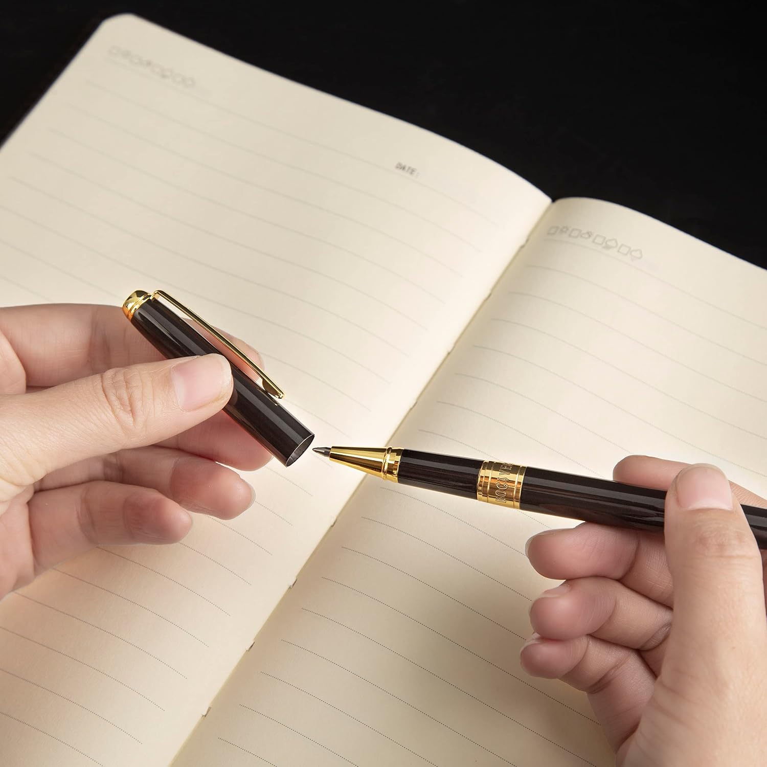 Thumbnail 4 de BOCIYER Liquid Ink Rollerball Pen – Black 0.5mm, Deluxe Gift Set with Refills and Case