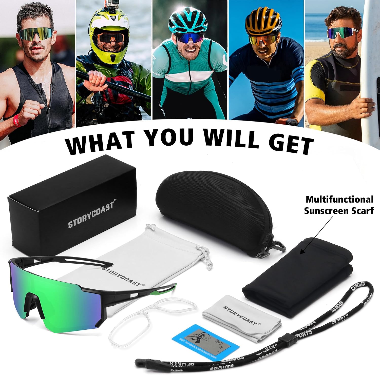 Thumbnail 6 de STORYCOAST Polarized Sports Sunglasses for Cycling, Running, TAC Lenses