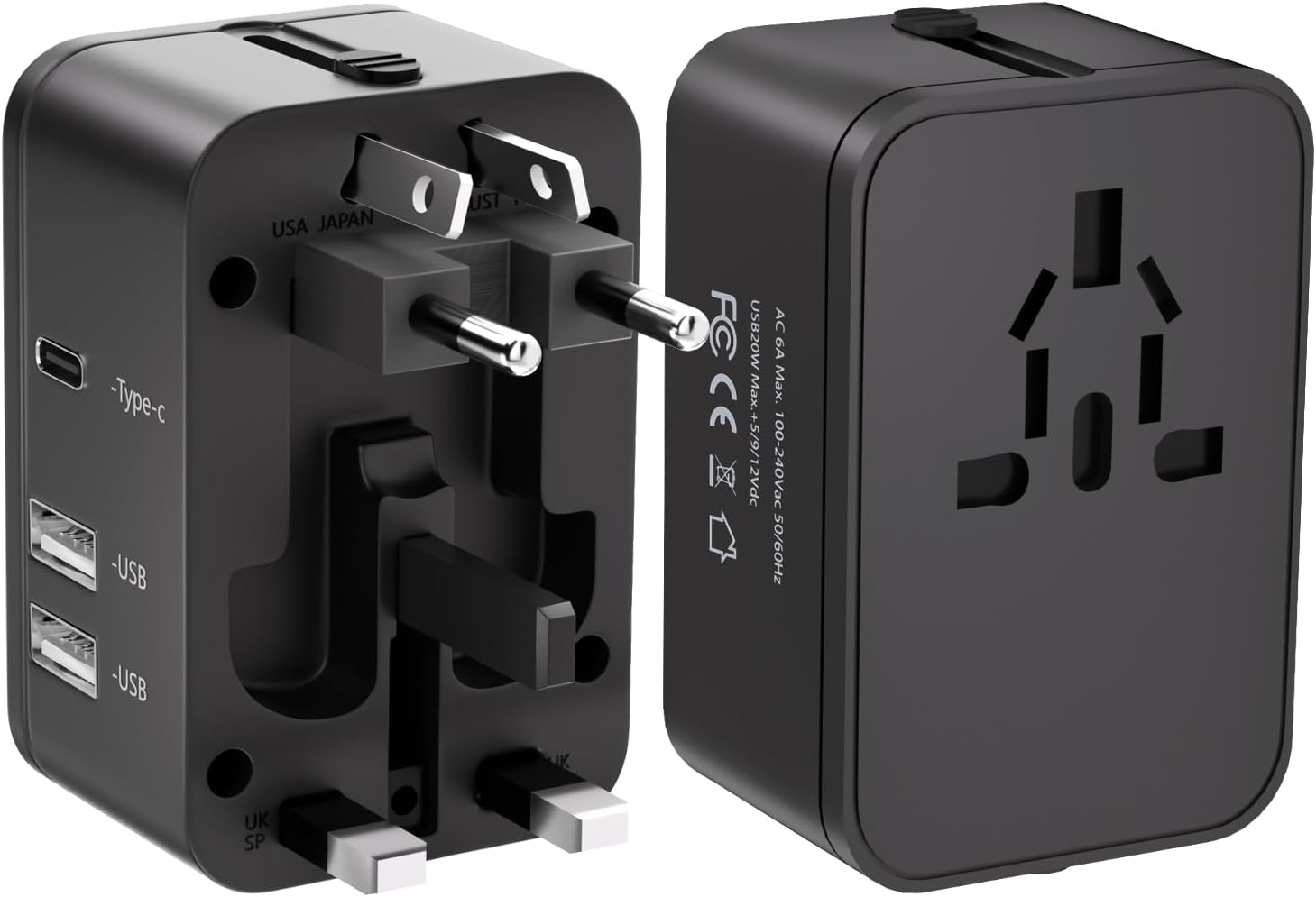Detalle de EFISH International Travel Plug Adapter: All-in-One Worldwide Charger