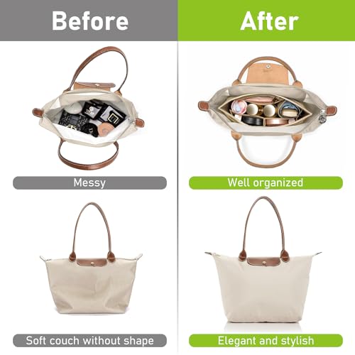 Detalle de ZOLGINAH: Organizador de Bolsos de Mujer en Fieltro para Longchamp (Tamaños M y L)