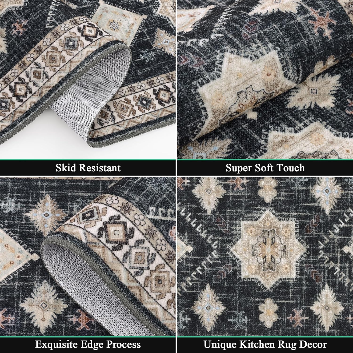 Thumbnail 2 de HEBE Boho Kitchen Rug Set 3-piece 🏠