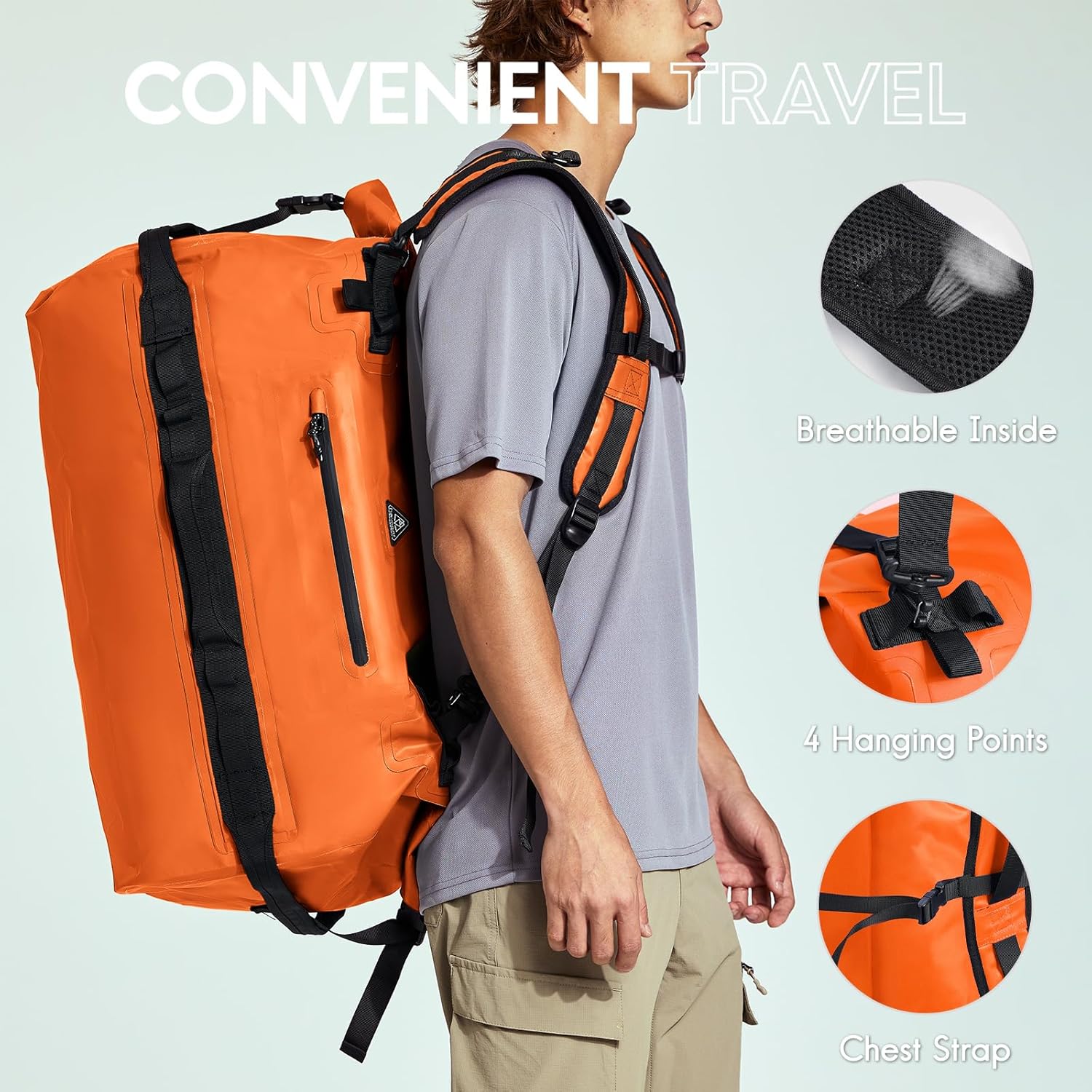 Thumbnail 5 de Haimont 60L Waterproof Dry Bag Roll-Top Duffel Backpack