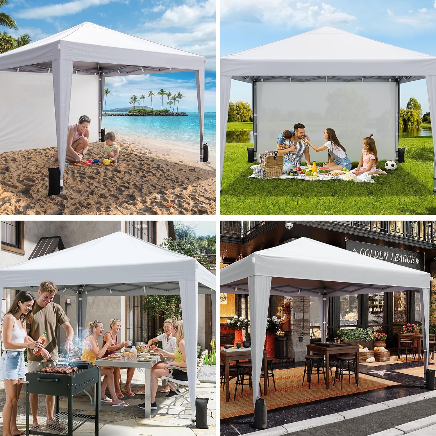 Detalle 1 de Driftalia WF250001 10x10 Pop-Up Canopy Tent with UPF 50+ Sidewalls