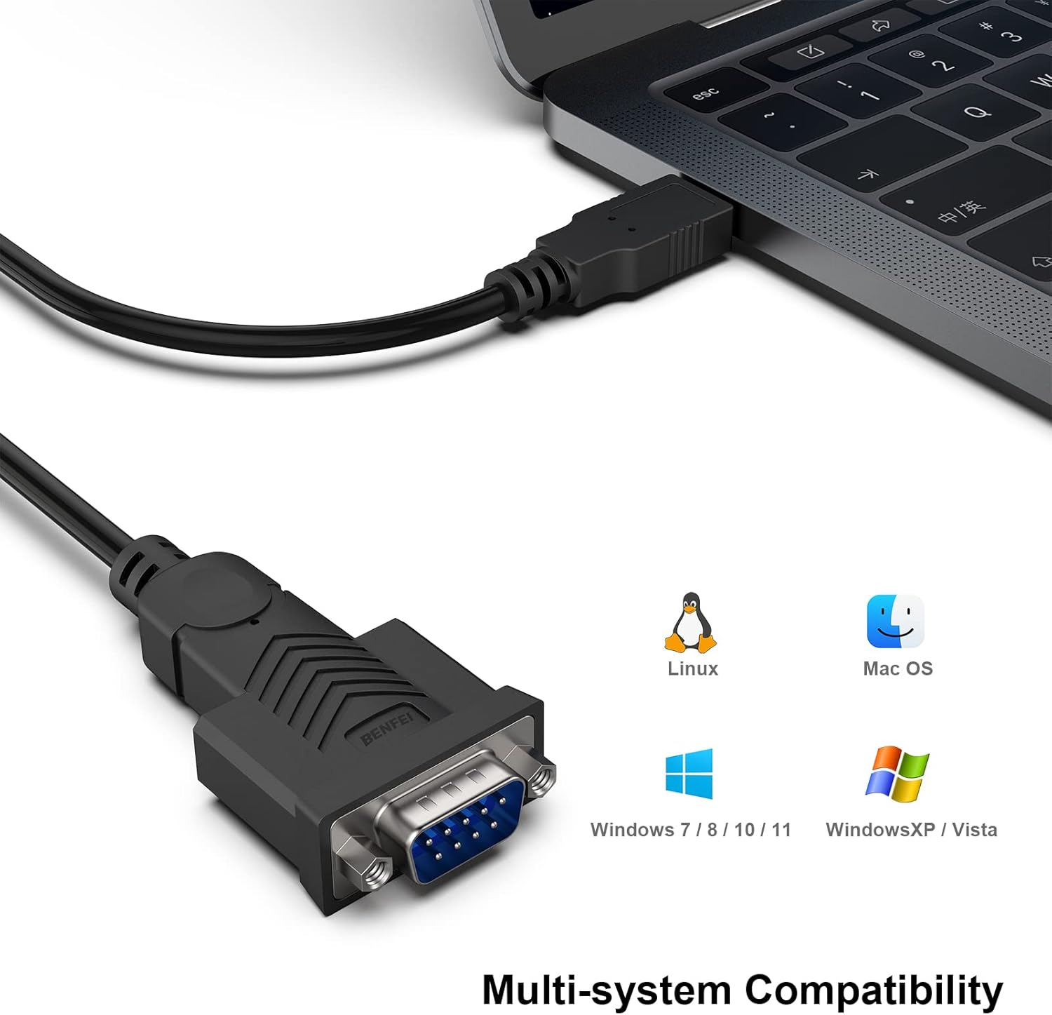 Thumbnail 3 de BENFEI USB-zu-RS232-Seriellkabel mit DB9 (PL2303) und 1,8 m Länge