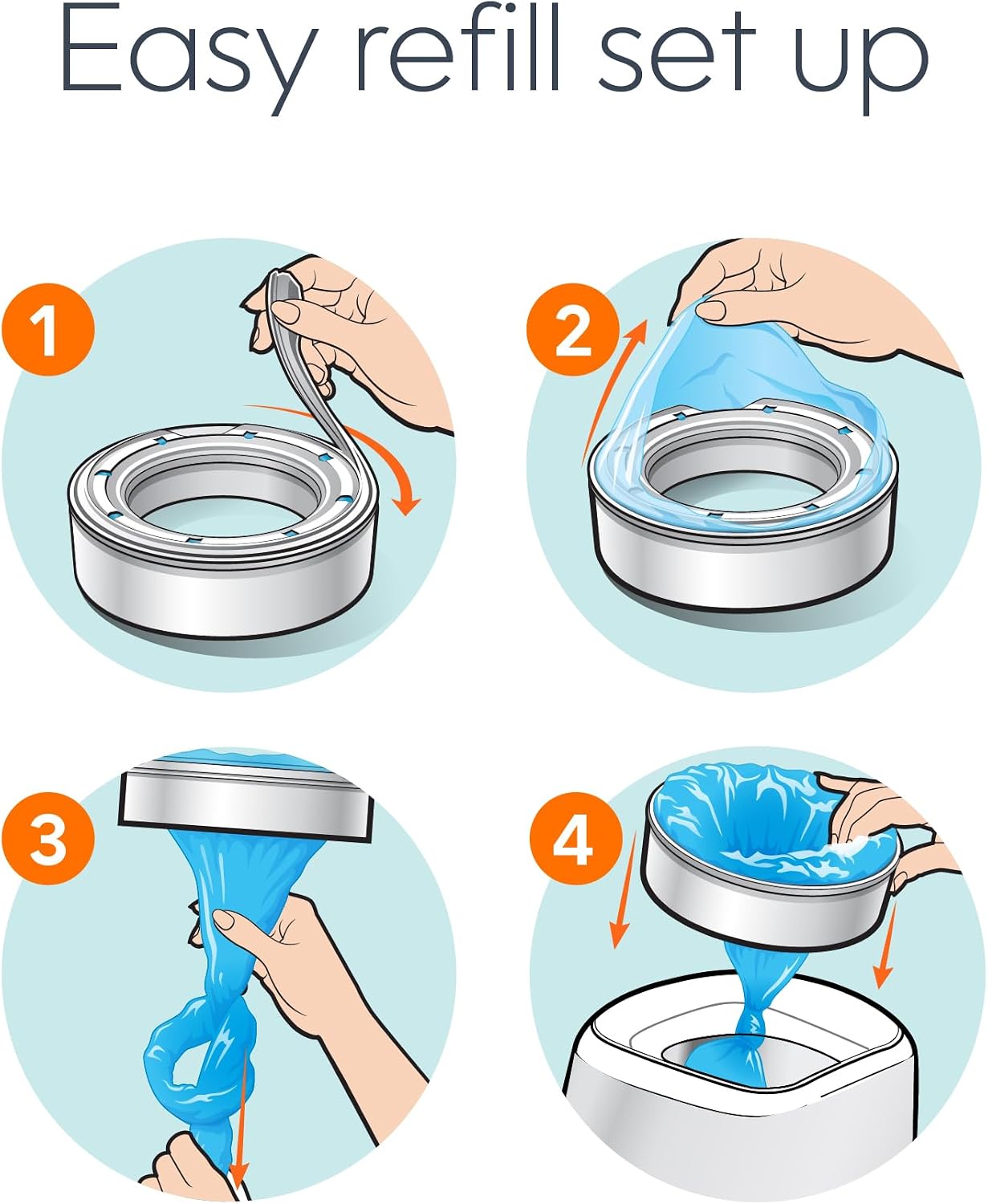 Thumbnail 5 de Diaper Genie Diaper Pail System Refills, 6-Pack, Blue, Unscented