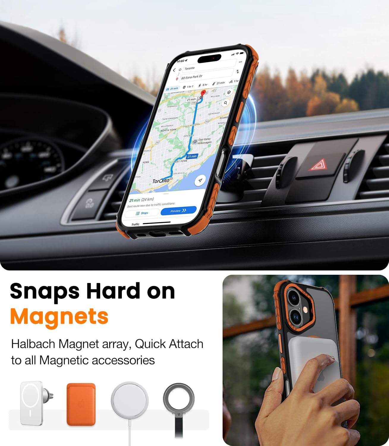 Detalle 1 de DEERLAMN Strong Magnetic Case for iPhone 17 6.3-Inch