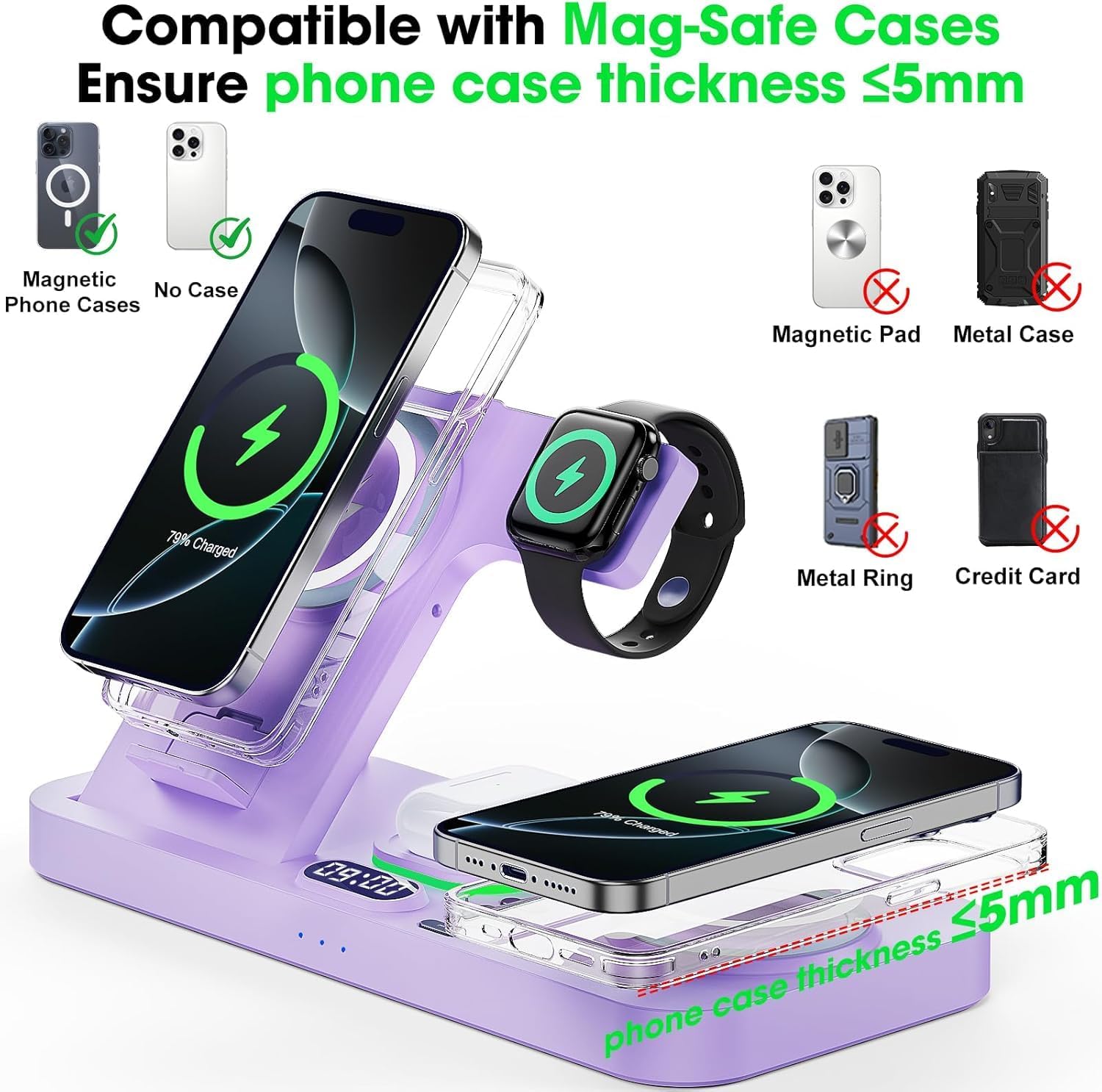 Detalle de Wireless Charging Station with Foldable Design