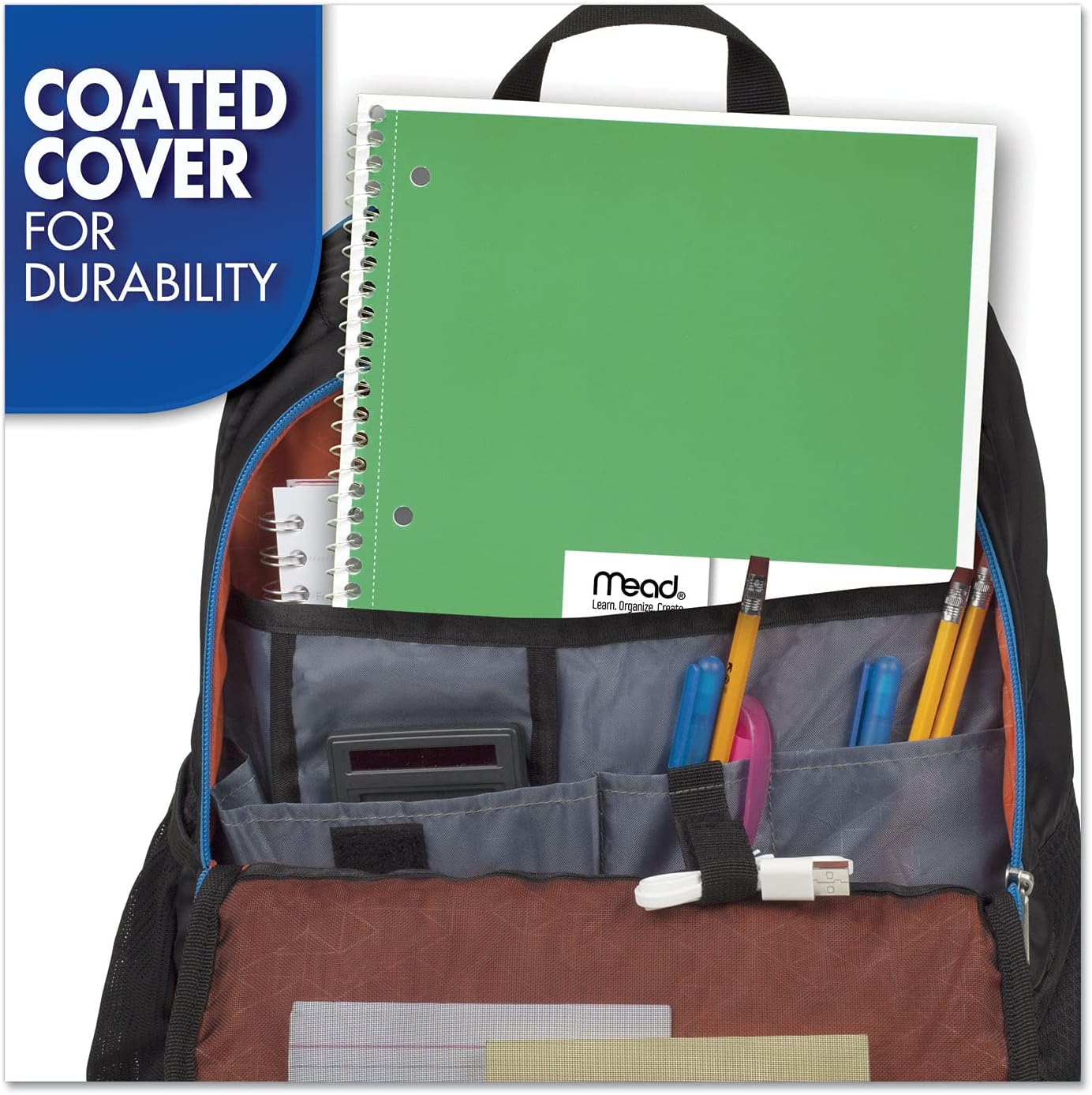 Detalle de Mead Spiral Notebook, 1 Subject, 70 Sheets per Notebook, 6-Pack (73065)