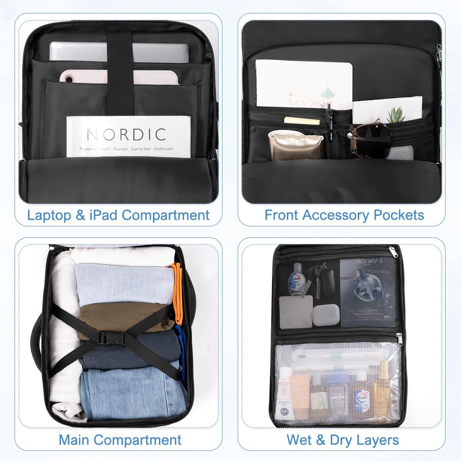 Thumbnail 6 de Sinaliy Travel Backpack (Airline-Approved Personal Item) with 16-inch Laptop Pocket